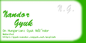 nandor gyuk business card